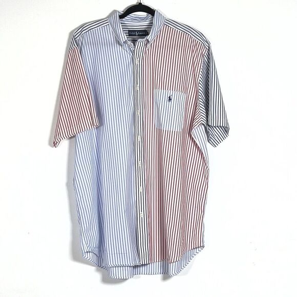 Lauren Ralph Lauren Other - Ralph Lauren Mens Striped Broadcloth Fun Shirt Sz XLT Multicolor Short Sleeve